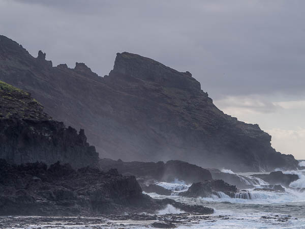 The rugged coastline around La Fajana, La Palma