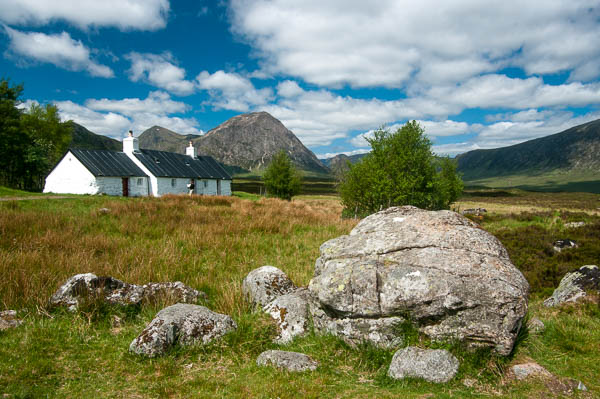 White cottage at Glencoe, Scotland